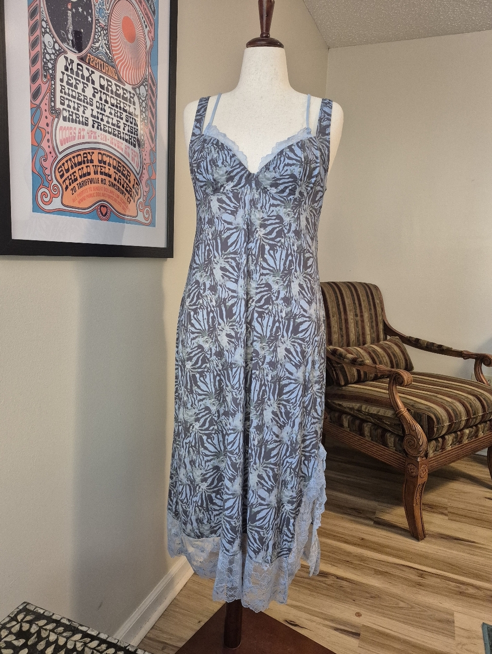 Blue Lace-Trim Slip Dress - Women Free People Intimates & Sleepwear XL New WT